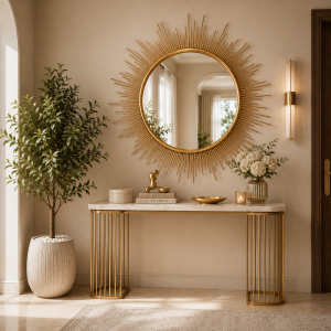Mounted Round Hanging Mirror